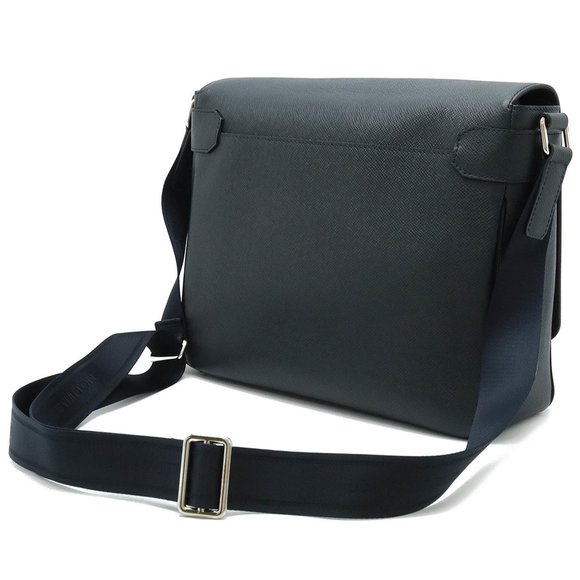 LOUIS VUITTON Taiga Roman MM Shoulder Bag Leather Men's Bol Dark Navy M32624 - Picture 3 of 9